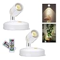LEASTYLE Battery Operated Spotlight,LED Cordless Spot Lights Indoor with Remote, Wireless Uplighting for Wall Display Artwork Accent