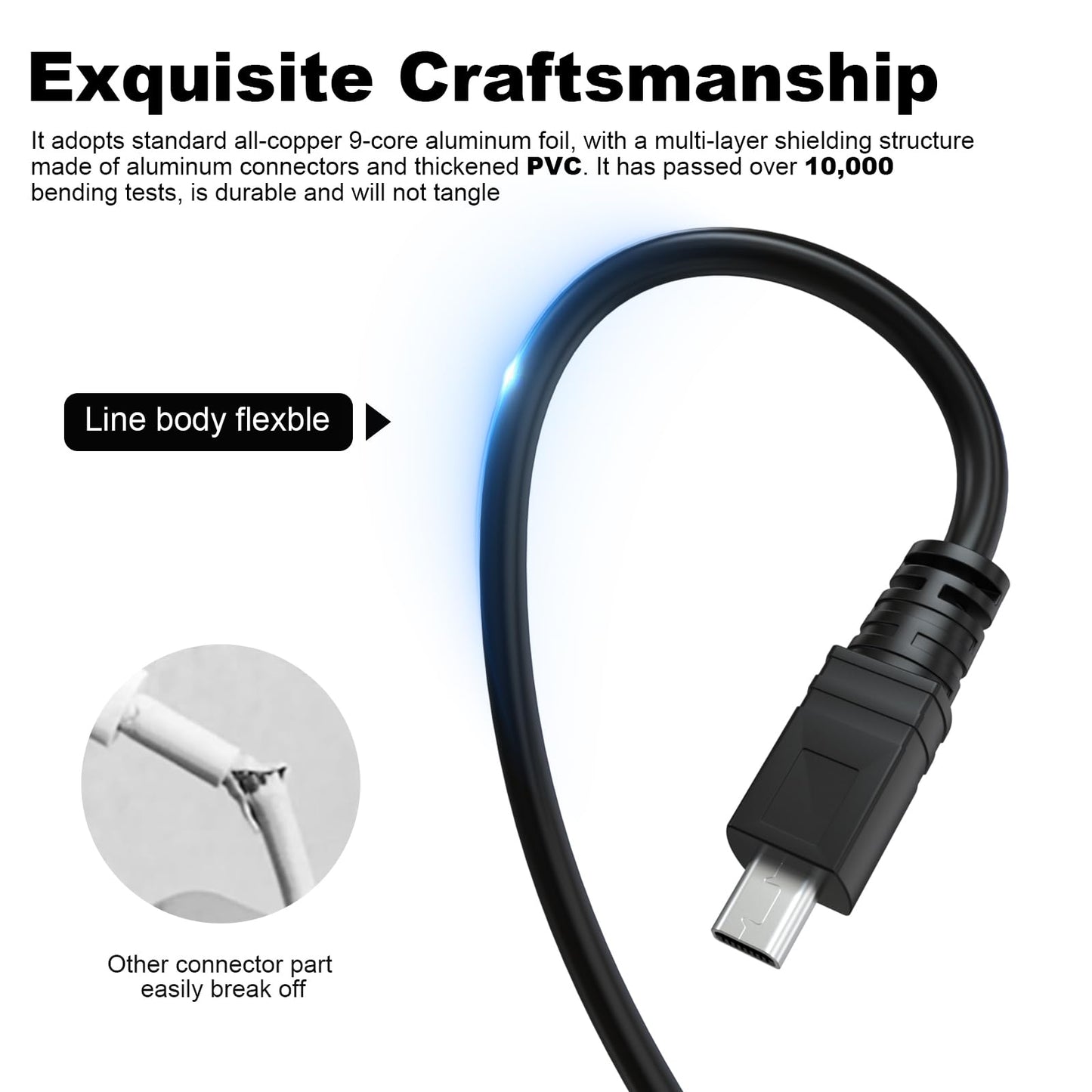 UC-E6 USB Cable Replacement Camera Photo Transfer Cord Wire Compatible with Nikon CoolPix B500 DSLR Digital Camera D3200 D7200 Coolpix L340 L32 A10