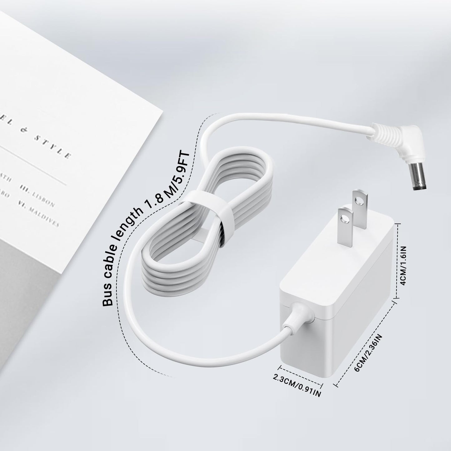 12V Charger Compatible with Motif Me/dical Luna Breast Pump - Power Adapter for Breastfeeding Essentials - 5.9Ft Extra Length Charging Cord
