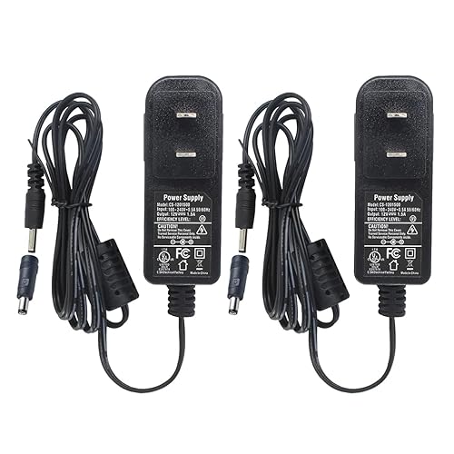 2 Packs AC To DC 12V 1.5A Power Adapter Supply Switching Plug 3.5mm x 1.35mm UL Listed FCC