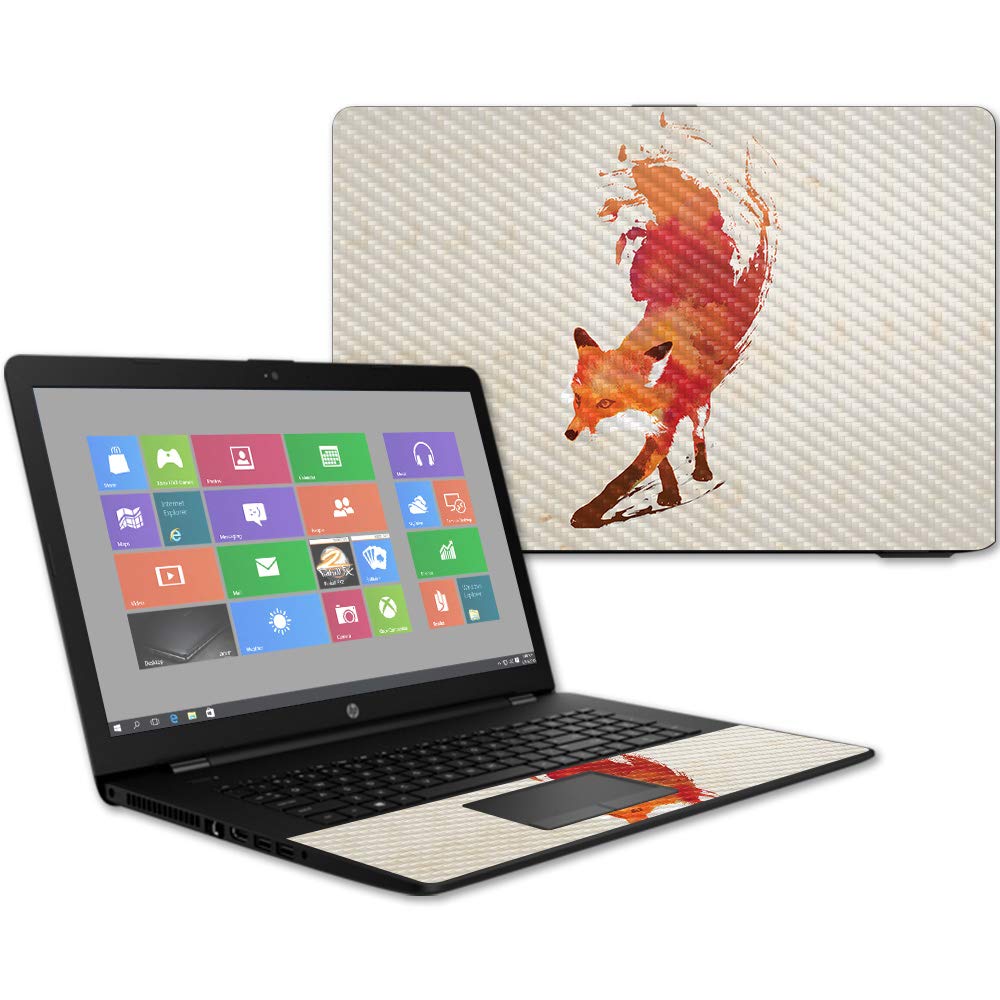 MightySkins Carbon Fiber Skin for HP 17T Laptop 17.3" (2017) - Vulpes Fox | Protective, Durable Textured Carbon Fiber Finish | Easy to Apply, Remove…