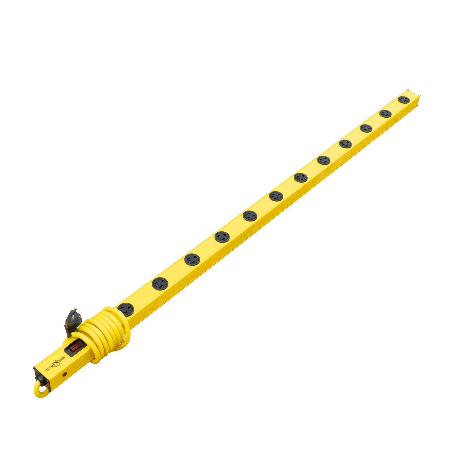 Southwire Yellow Jacket 4-Foot Metal Power Strip - 510J Surge Protector - Resettable Circuit Breaker - 12 Outlets - 6-Foot Yellow Cord - Heavy Duty
