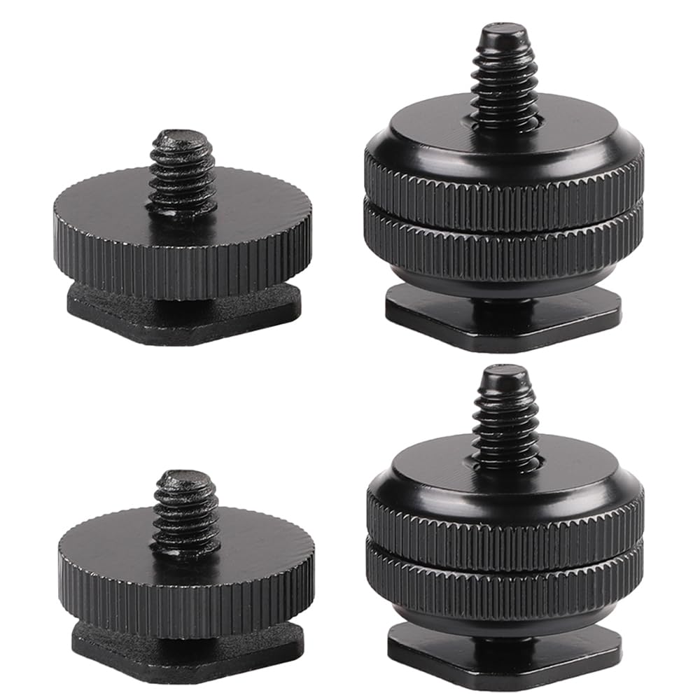 Camera Tripod Adapter Mount Kit 1/4 to 1/4 Screws, 1/4 to 3/8 Converter Thread Screw, Hot Shoe Male or Female Screw Set for Tripod Monopod Flash Plate