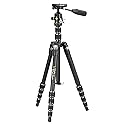 Vanguard VEO3T235ABP Aluminum Travel Tripod with Ball Head, Removeable Pan Handle, and Quick Shoe with Built-in Smartphone Holder