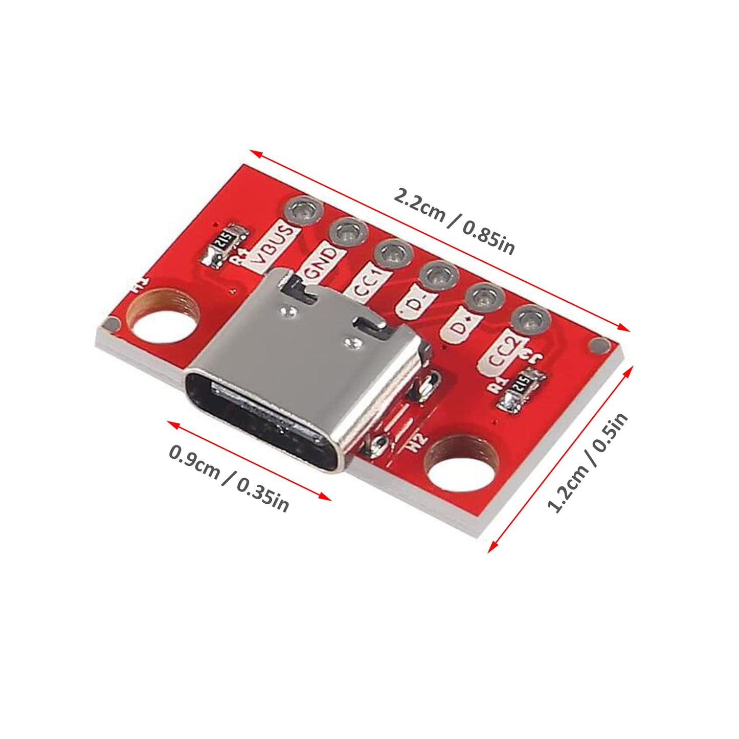 DIANN USB Type-C Breakout Board Serial Basic Breakout Female Connector Type PCB Converter Board NO Pins