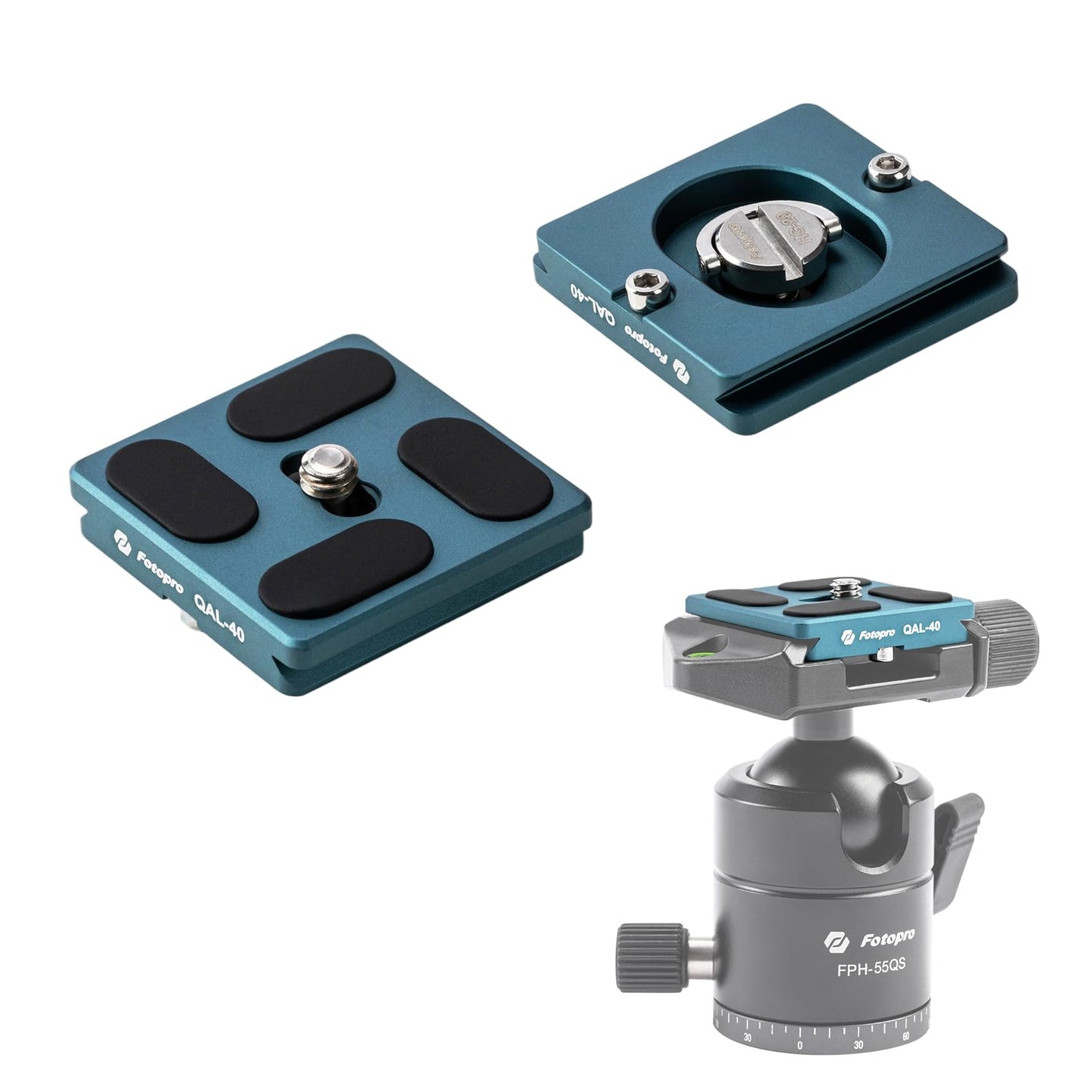 Fotopro Universal Arca-Swiss 40mm Aluminium Quick Release Plate, Easy Tight for Professional Bball Head Tripod, Quick Removable Plate for DSLR