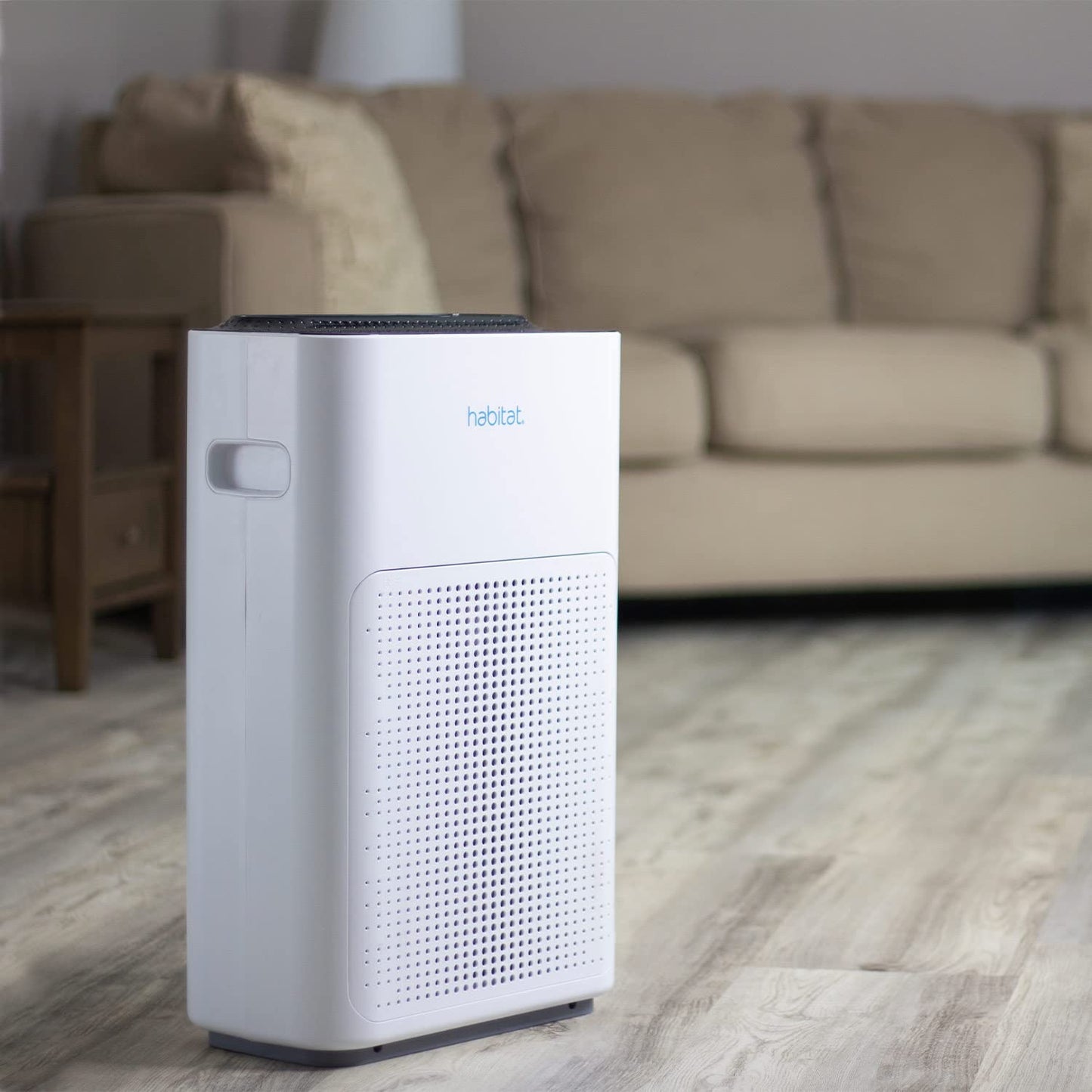 Habitat Medium Room Air Purifier with HEPA 13 Activated Carbon Filtration System, Real-Time Air Quality Monitor and Alert, Whisper Quiet Fan