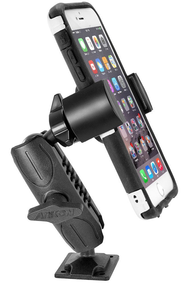 ARKON Mounts RoadVise Phone Holder with Drill Base and Adjustable Arm | Universal Phone Mount | Adjustable Arm | Strong Drill Base | Compatible