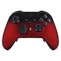 eXtremeRate Shadow Scarlet Red Soft Touch Grip Faceplate for Xbox One Elite Series 2, Front Housing Shell Cover Replacement Kit for Xbox Elite 2 Core