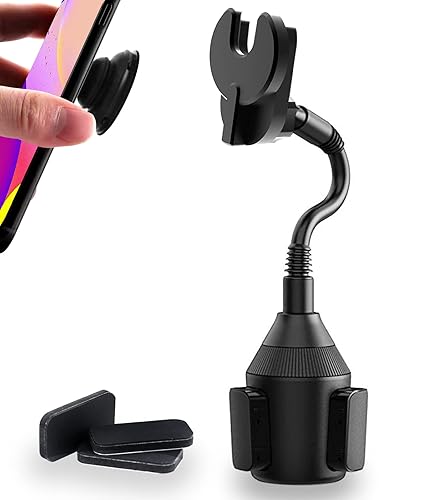 JCWINY Car Phone Holder for Pop Socket, Car Cup Holder Phone Holder Compatible with Popsocket Mount for Car, Flexible Gooseneck Car Mount for Pop