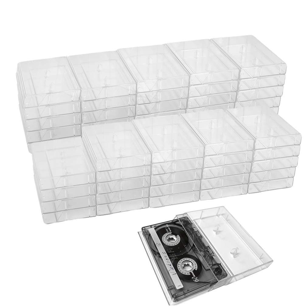 Evelots Cassette Tape Storage Cases, 2 Pack, Holds 50 Cases