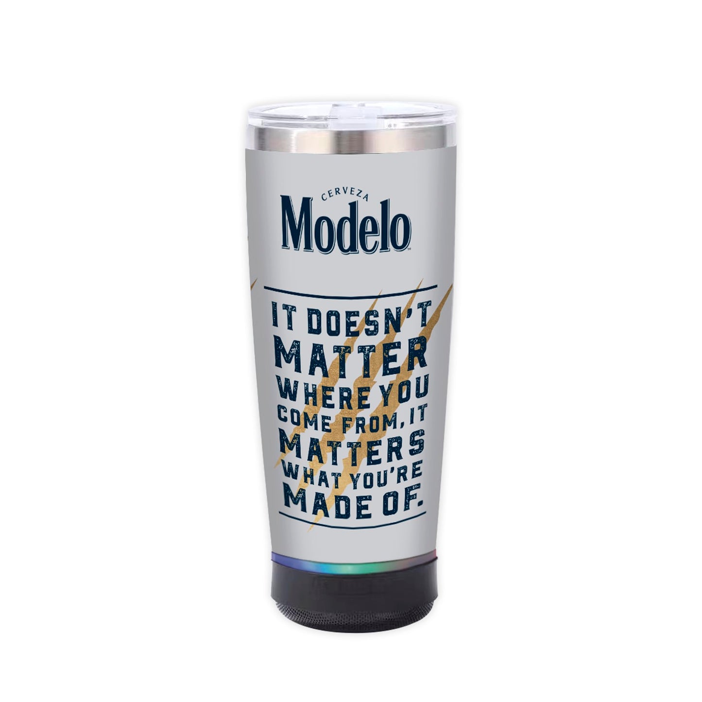 CJ TECH Modelo Tumbler with Bluetooth Speaker - Stainless Steel Insulated 20oz Tumbler Speaker with 3W Output, 500mAh Battery, 2.5-Hour Play Time,