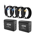 45W USB C Super Fast Charger,35W+10W Dual Type C Port Charger Block, with 4FT+6FT Type C Charger Cable,for Samsung Galaxy S25/S24/S23/S22/S21/i Phone