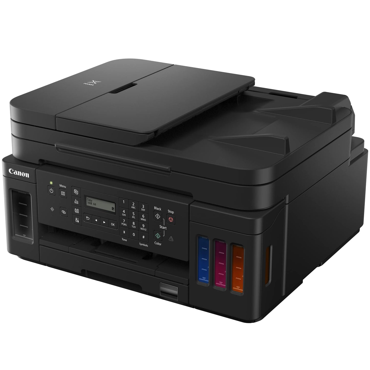 Canon PIXMA G7020 MegaTank All-in-One Wireless Printer w/Copy, Scan, Fax, Mobile, Photo Print 3114C002 + Refillable Ink Bottles + 2 Extra Black Ink