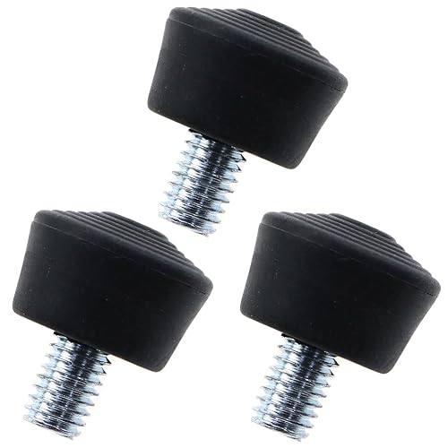 LUORNG 3pcs Antislip Rubber Tripod Feet Spike 3/8" Photography Accessories, Black