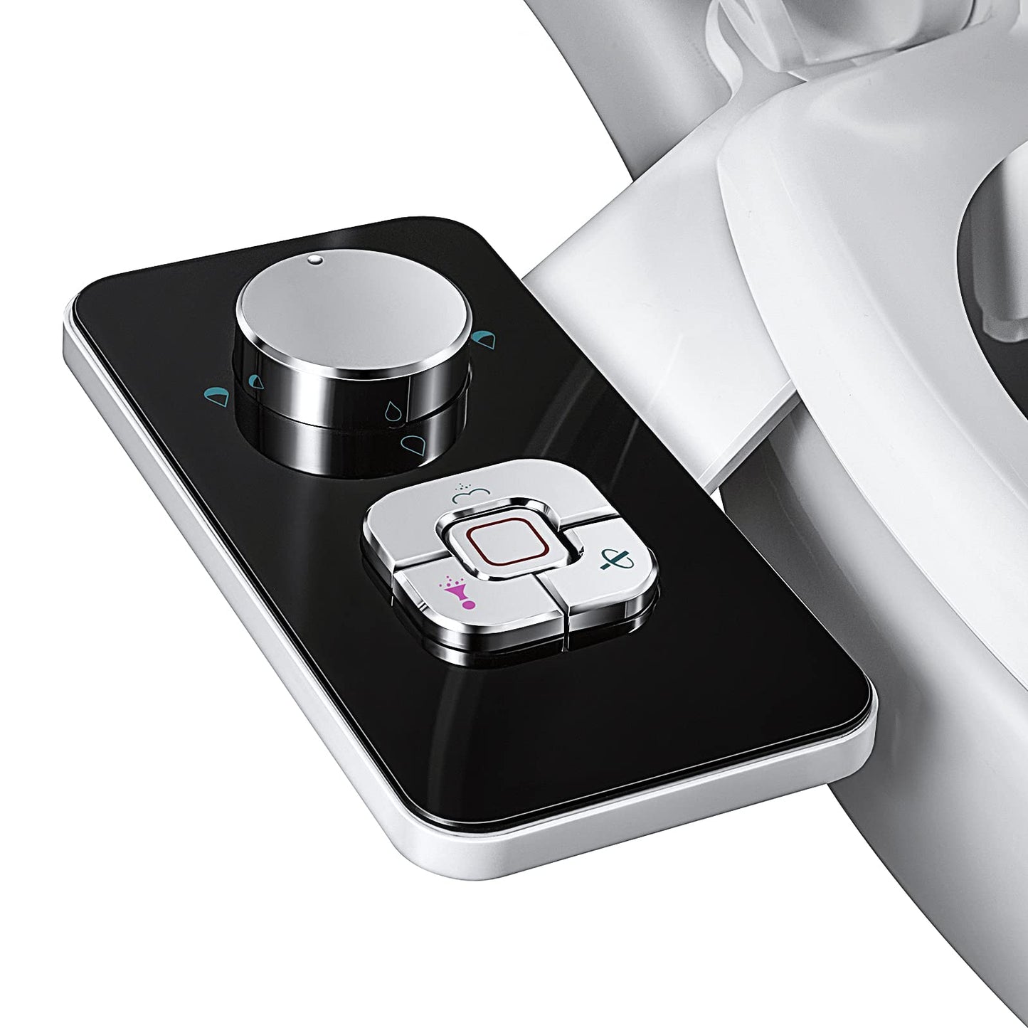 SAMODRA Non-Electric Bidet Attachment – Cold Water Toilet Seat with Pressure Control & Dual Self-Cleaning Nozzles, Black