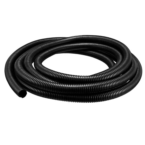 YXQ Split Wire Loom Black 25 Ft 3/4-inch ID Polyethylene Bellows Pipe Preservative Flexible Tube for Electric Conduit Liquid