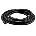 YXQ Split Wire Loom Black 25 Ft 3/4-inch ID Polyethylene Bellows Pipe Preservative Flexible Tube for Electric Conduit Liquid