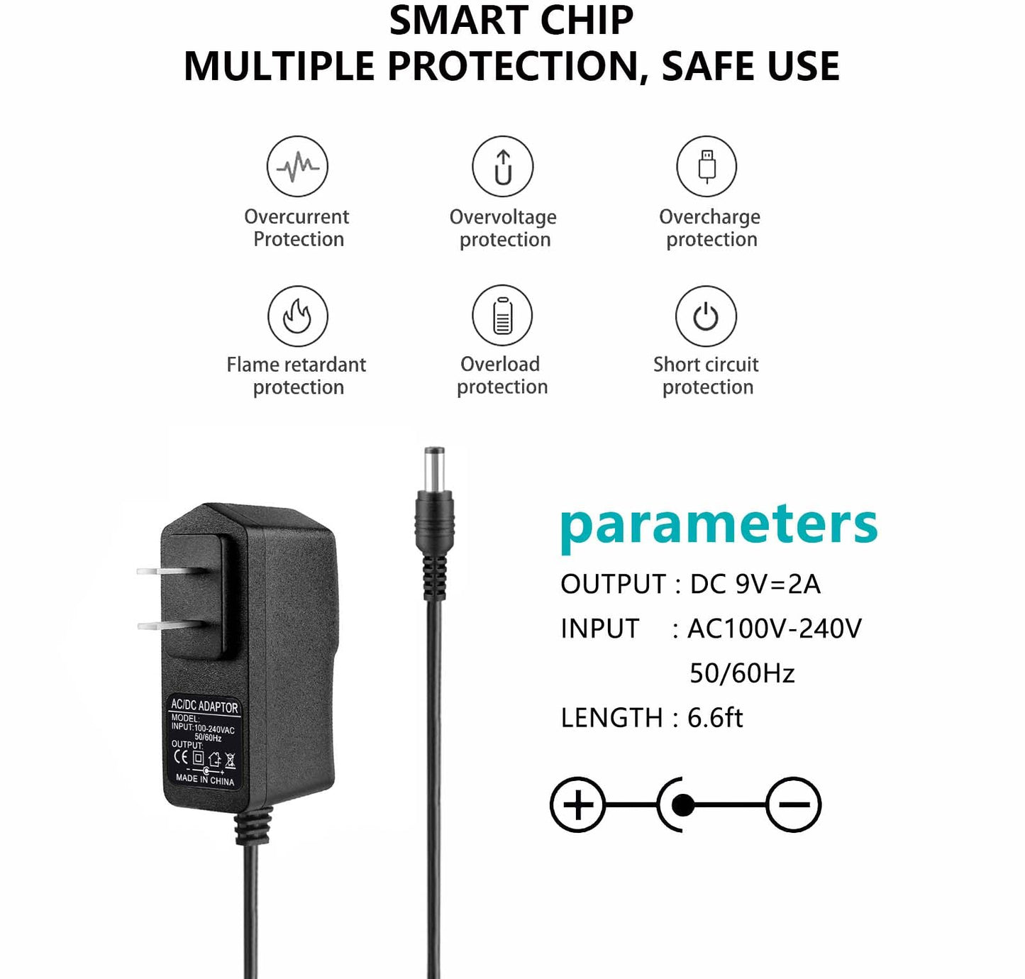 9V 2A AC Power Adapter for Brother P-Touch PT-D210 PTD 210 PTD220 PT-D200VP PTH110 Label Printers, Power Cord for Brother AD-24 AD-24ES AD-20 AD-30…