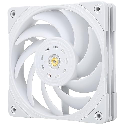 Thermalright TL-B12W 120mm CPU Cooler Fan, Computer Case Fan, PWM Control, 2150RPM, Static-Pressure Performance Fan for S-FDB Bearing(White)
