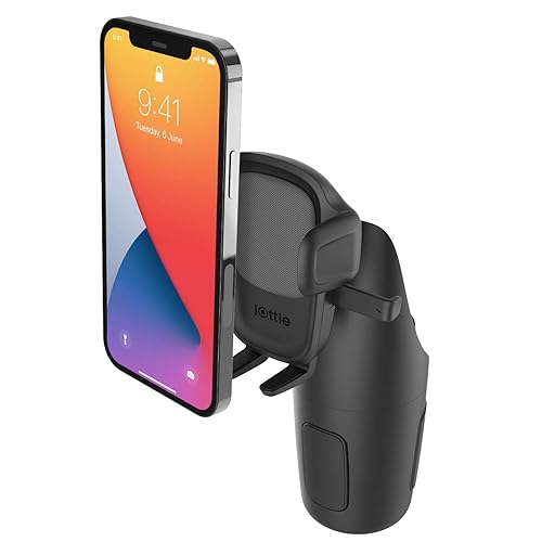 iOttie Easy One Touch 5 Cup Holder Mount - Universal Car Mount Phone Holder for iPhone, Google, Samsung, Moto, Huawei, Nokia, LG, and all other