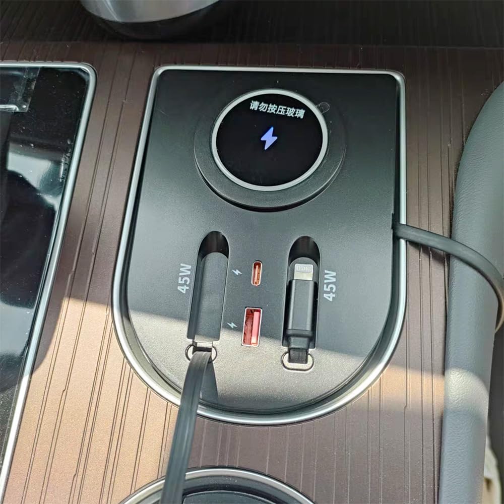 USB Hub Car Wireless Charger Mount for 2021 2022 2023 2024 2025 Toyota Sienna accessories, Mobile phone charger?45W Fast Charging Center Console Dash