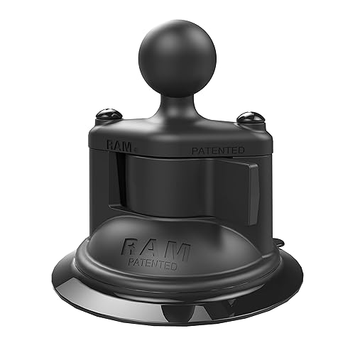 RAM MOUNTS Twist-Lock Suction Cup Base with B Size 1" Ball, Windshield & Dash Mount Base for RAM Device Holders RAP-B-224-1U