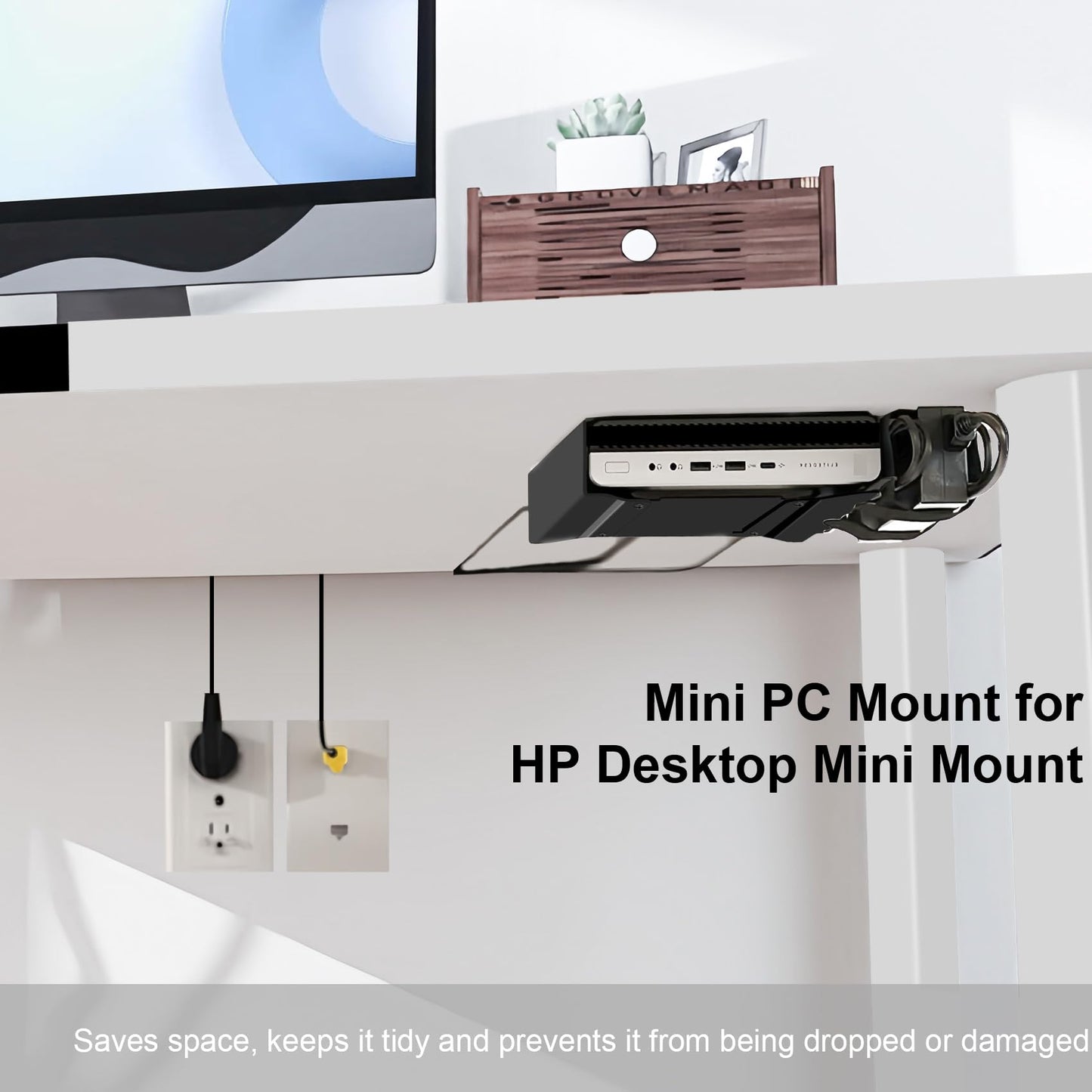 2 Pack Mini PC VESA Mount Compatible with HP Desktop Mini, Wall VESA and Under Desk Mount for HP Pro Mini 260 400,for HP ProDesk 400 405 600,for HP