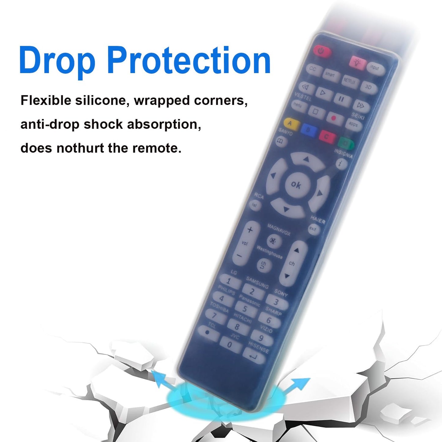 JCMOYUTY for Acoyer SRP9232D GE Uiversal Remote Cover, Case for Magnavox, RCA, JVC, TCL, Westinghouse, Philips, Panasonic, Hitachi, Hisense, Seiki