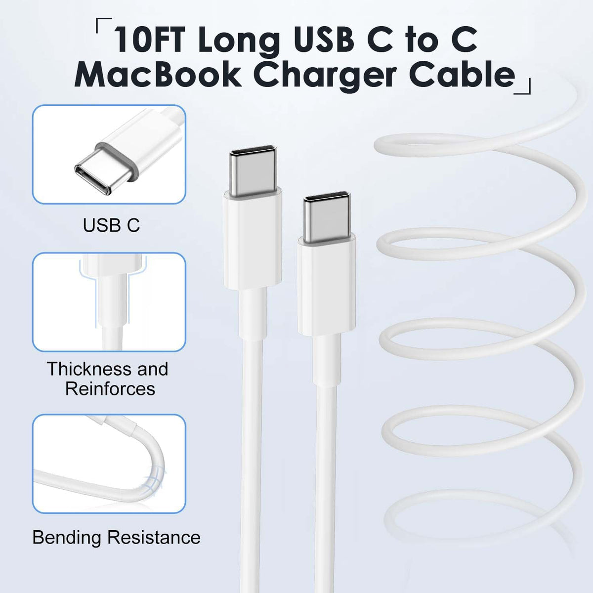 Mac Book Pro Charger - USB C Charger Fast Charger Power Adapter for USB C Port MacBook Pro/ MacBook Air 16 15 14 13 inch, New iPad Pro and All USB C