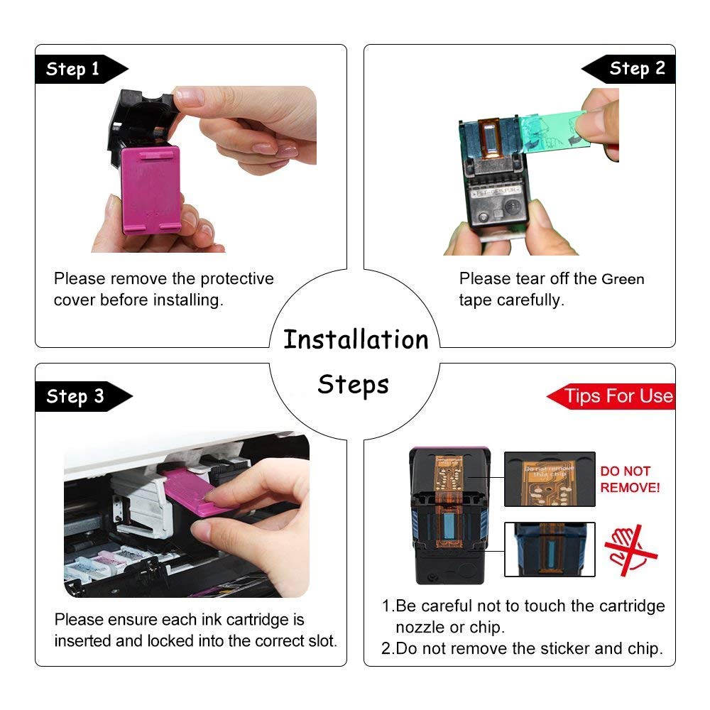 Compatible for HP 304XL Ink Cartridges Combo 304XL High Yield Inkjet Printer Cartridge for HP AMP 100 120 125 130 for HP Deskjet 2620 2622 2632 for HP