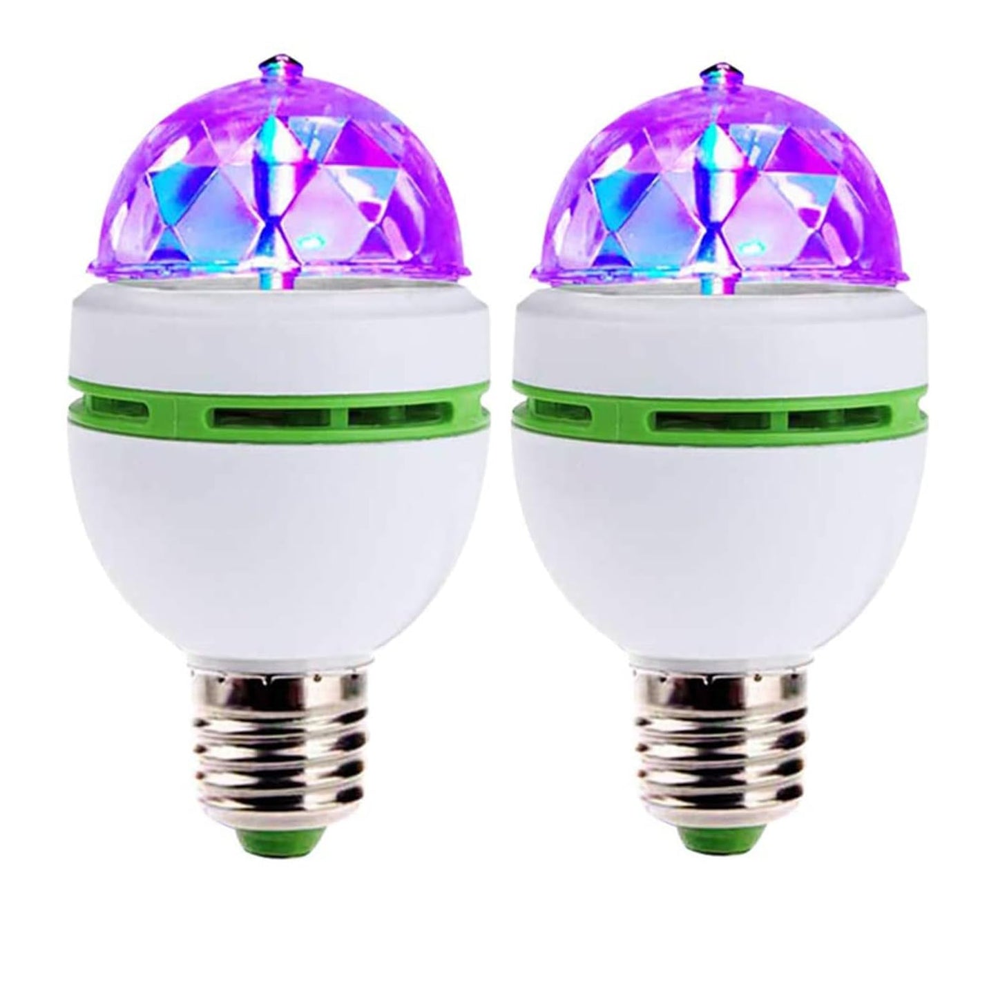Swovo 2 pcs LED Ball Bulb Lamp, 3W E27 LED RGB Crystal Rotating Stage Bulb