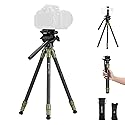 Cayer CH10L Carbon Fiber Tripod with S1 Mini Fluid Head, 28" Compact Desktop Stand, Tabletop Camera Support with Center Column for Mirrorless Cameras