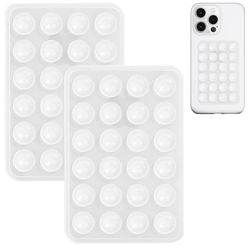 AZXYI Anteel 2 Pack Silicone Suction Phone Case Mount, Silicon Adhesive Suction Cup Phone Mount, Non Slip Sticky Phone Grip for Cellphone, Strong Grip