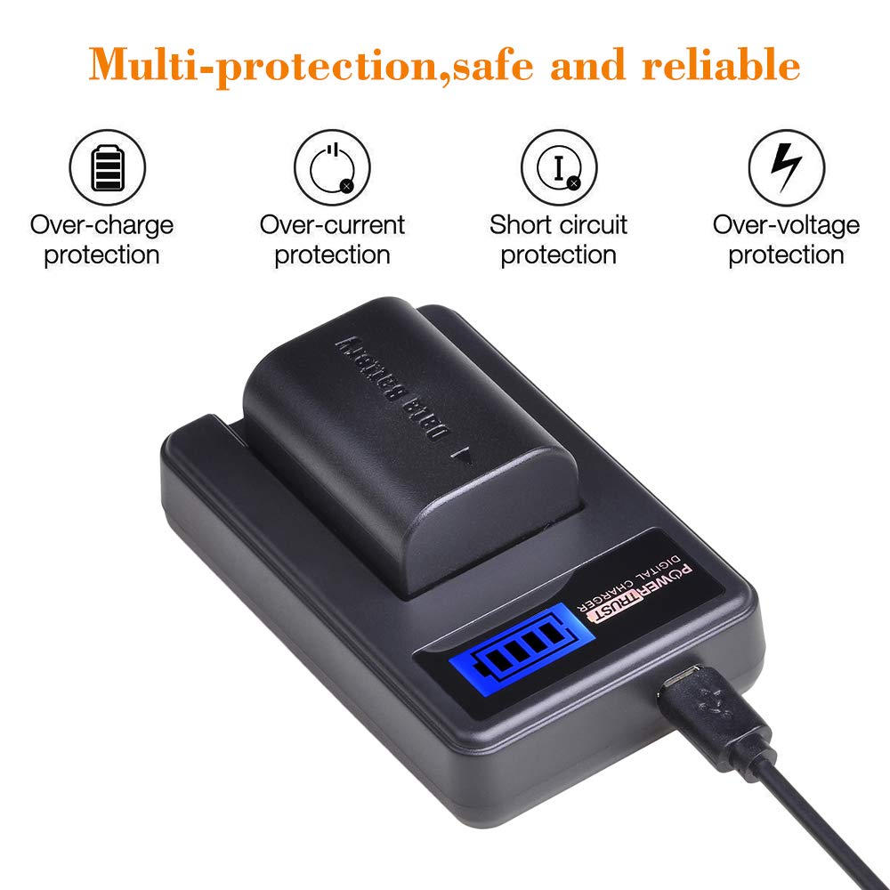 PowerTrust 1-Pack BN-VG114 Battery + LCD USB Charger for JVC BN-VG107 BN-VG107U BN-VG108U BN-VG108E BN-VG114U BN-VG121U BN-VG138U BN-VG138 Camcorder