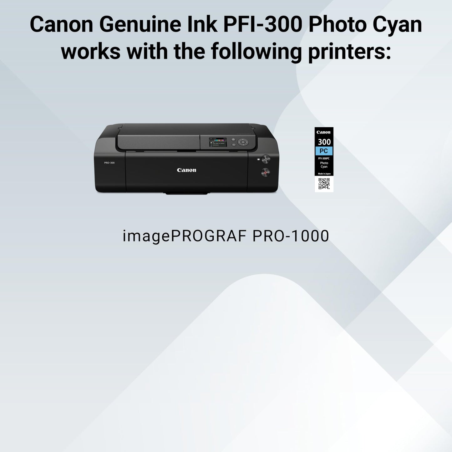 Canon PFI-300 Genuine Photo Cyan Ink Tank, Compatible with ImagePROGRAF PRO-300 Printers