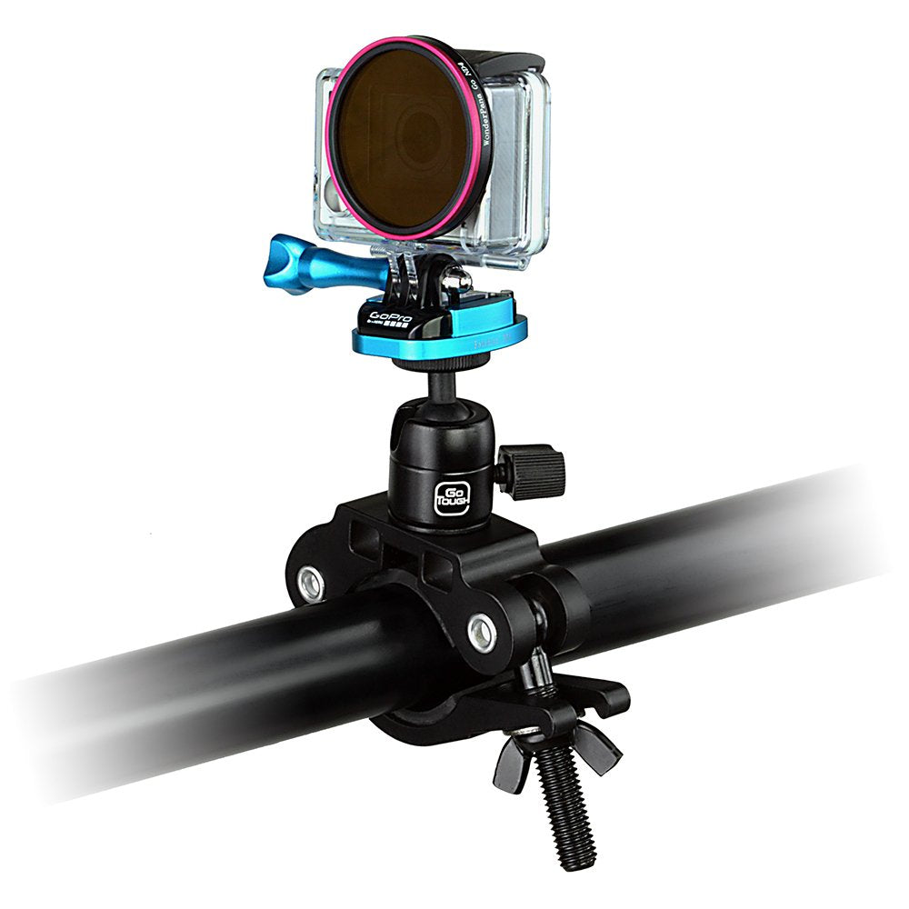 Fotodiox Pro GoTough Racing Mount for Roll Cage and Bars, Motorcycle Front Forks and Handlebars, up to 2.1" Diameter - Compatible with GoPro Hero