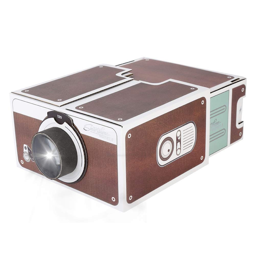 Yoidesu Home Projector Mini Projector DIY Smartphone Projector 2.0 & Entertainment Device, Portable Smart Projector Phone Projector Home Theater