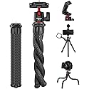 ULANZI Camera Tripod, Mini Flexible Stand w Hidden Phone Holder w Cold Shoe Mount, 1/4'' Screw f Magic Arm, Universal f iPhone 17 16 15 14 Pro Max XS