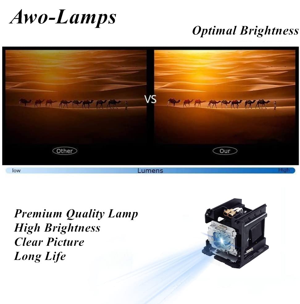AWO Replacement Lamp Bulb for SP-LAMP-073 / SP-LAMP-090 with Housing for INFOCUS IN5312,IN5314,IN5316HD,IN5318,IN5312a,IN5316A,IN5316HDa Projectors