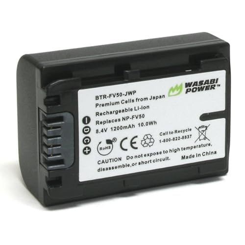 Wasabi Power Battery for Sony NP-FV30, NP-FV40, NP-FV50 and Sony DCR-SR15, SR21, SR68, SR88, SX15, SX21, SX44, SX45, SX63, SX65, SX83, SX85