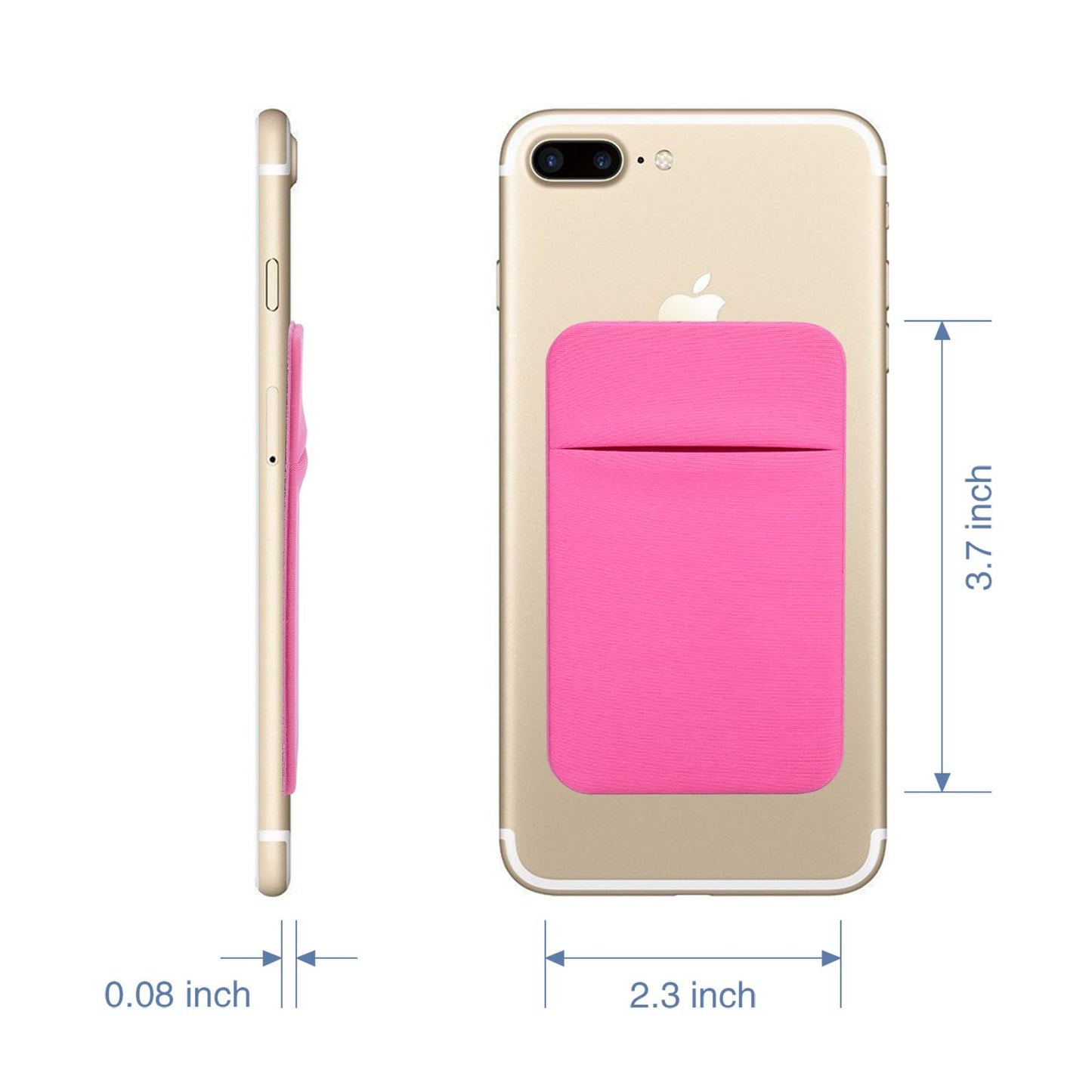 Costyle 4 Pack Slim Cell Phone Card Holder for Back of Phone, Stretchy Lycra Stick on Credit Card Wallet Pocket ID Case Pouch Self Adhesive Sticker