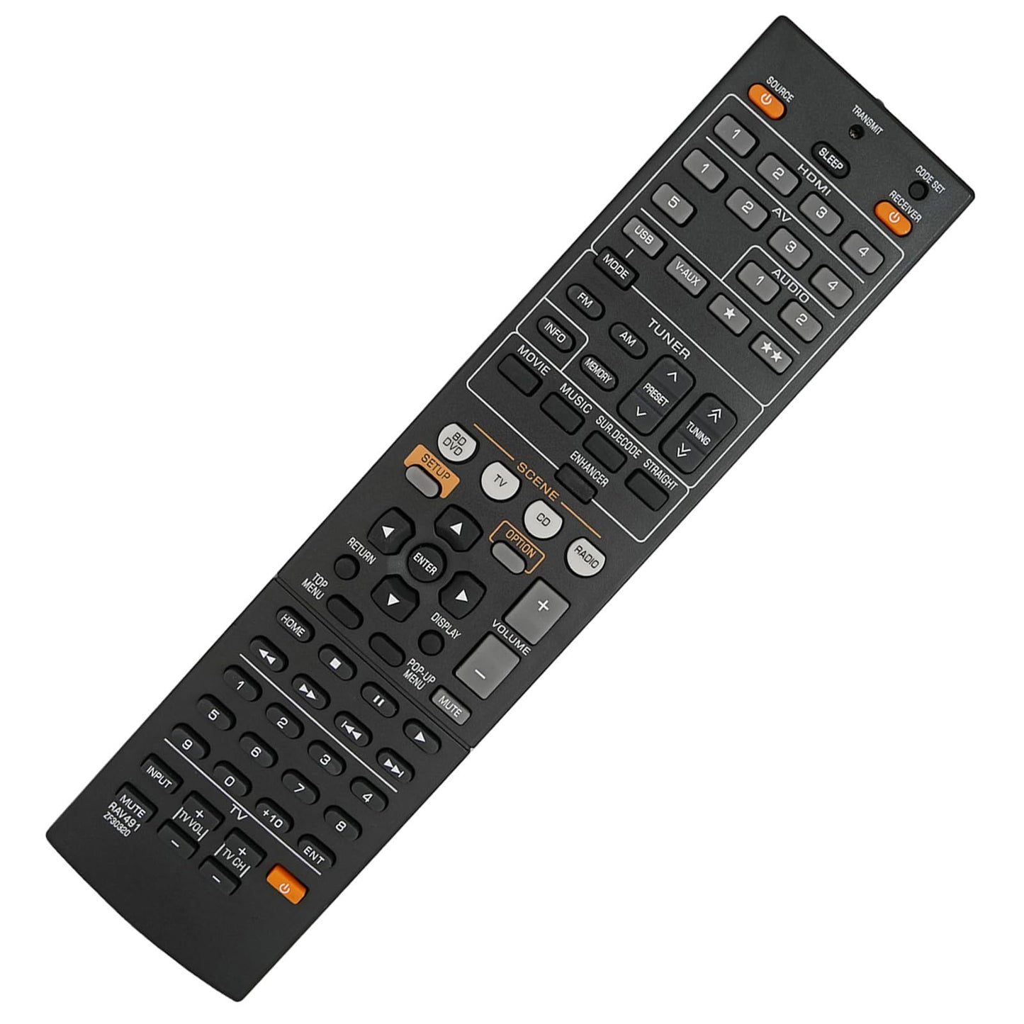 Universal Replacement Remote Control Fit for Yamaha AV Receiver HTR-3063 HTR-4064 HTR-4064BL HTR-6063 HTR-3063BL RX-V471 RX-V573 RX-V573BL RXV573