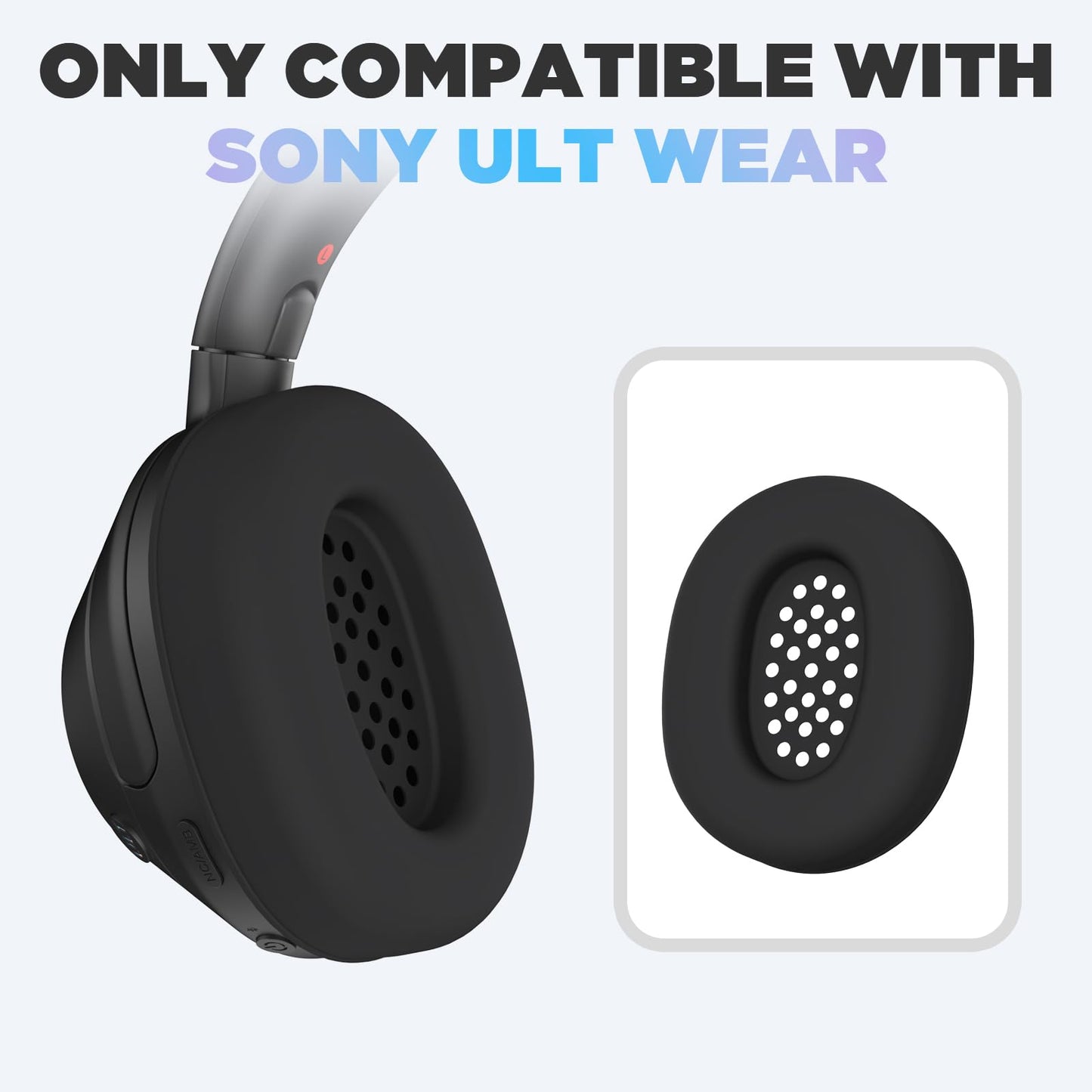 Silicone Earpads Case Cover for Sony ULT WEAR,Anti-Scratch Washable Earpads Case for Sony ULT WEAR Bluetooth Headphones Accessories Soft Silicone