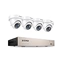 ZOSI 3K Lite 8CH H.265+ Home Security Camera System with AI Human/Vehicle Detection,Night Vision,5MP Lite 8 Channel CCTV DVR,4pcs 1080P 1920TVL 2MP