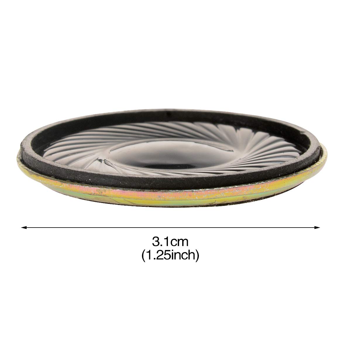 YXQ 1W 8 Ohm Micro Internal Speaker Loudspeaker 2800Hz 31mm Dia Round Metal Shell Wire (4Pcs)