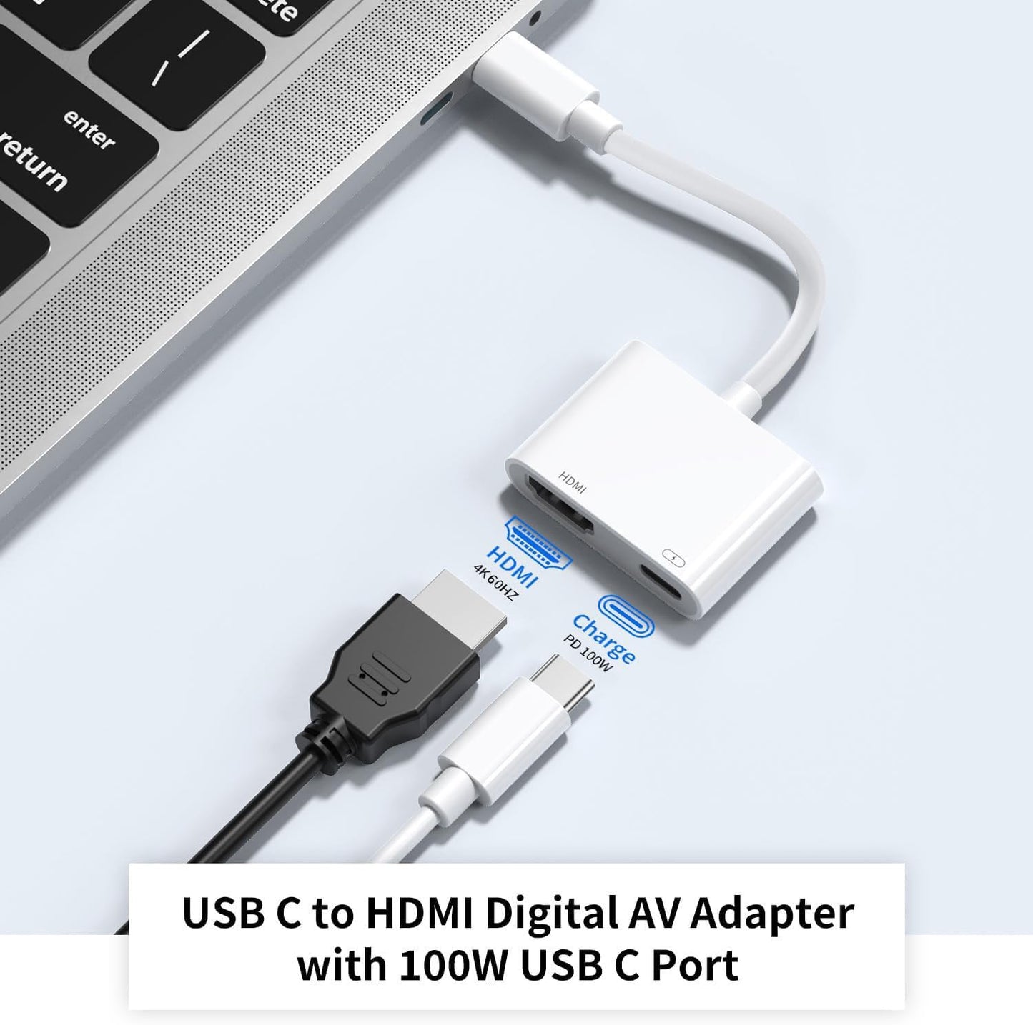 Apple MFi Certified USB-C to HDMI Adapter 4K@60Hz for iPhone 17 16 15 MacBook Pro Air iPad Pro, Digital AV HDMI 2.0 Cord Compatible with Samsung