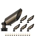 DOSHINE® Solid Brass Landscape LED Spotlights Outdoor Low Voltage Landscape Lighting AC/DC 12V Uplight Accent Light for Tree Garden Yard