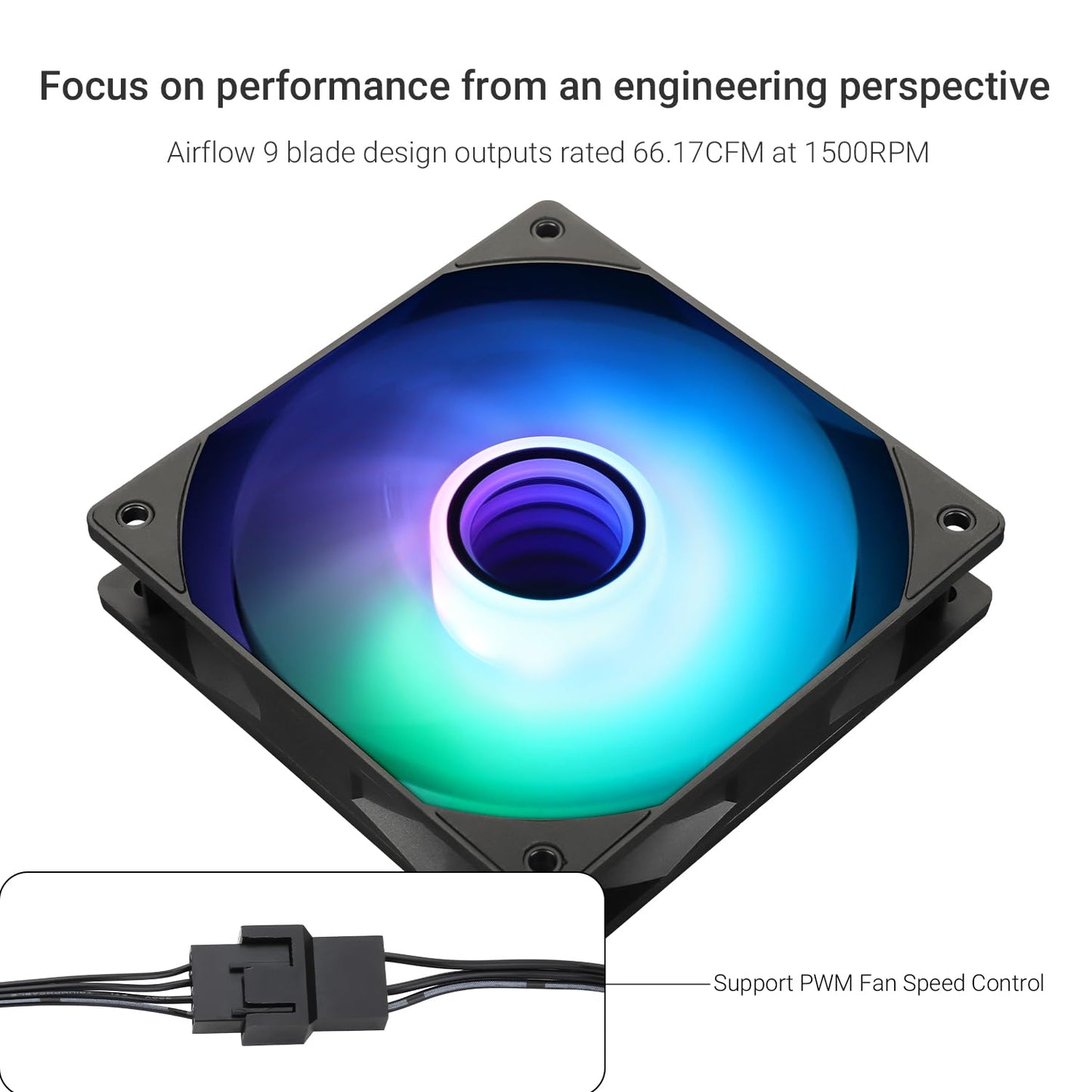 Thermalright TL-C12B-S V3 Case Fan 120mm ARGB CPU Cooler Fan Comes with ARGB Mirror Light Effect,PC PWM Silent Fan with 1500RPM Speed, Black CPU