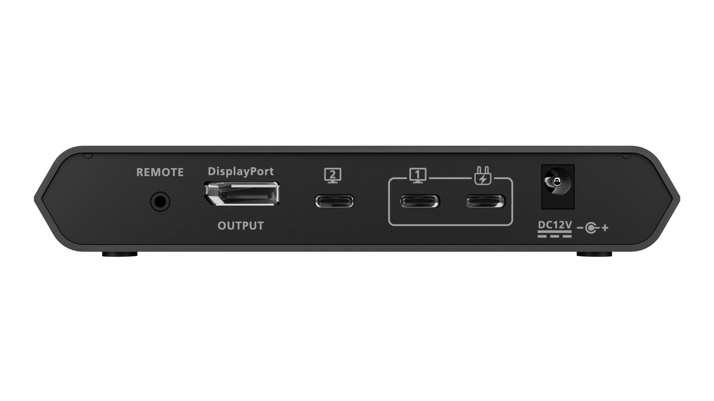 IOGEAR Access Pro Plus 2-Port USB-C KVM Switch 1 Monitor 2 Computers 4K 60Hz DisplayPort Output 4-Port USB Hub 100W Power Thunderbolt 3/4 Compatible